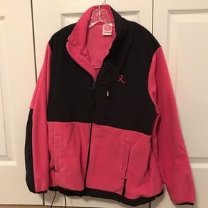 Pink and black Breast Cancer fleece jacket